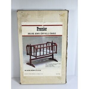 Vintage Premier Deluxe Jenny Lind Doll Cradle Wood Bassinet Crib No 80M2390 NOS
